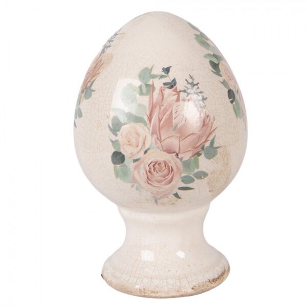 Beeld Ei Beige Keramiek