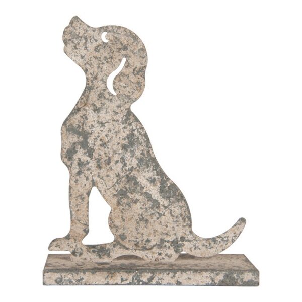 Decoratie Beeld Hond Grijs Metaal