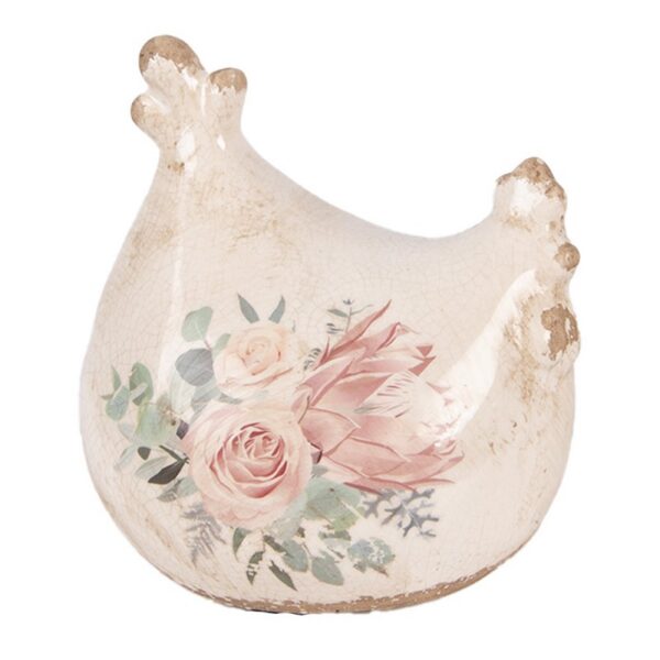 Decoratie Beeld Kip Beige Keramiek