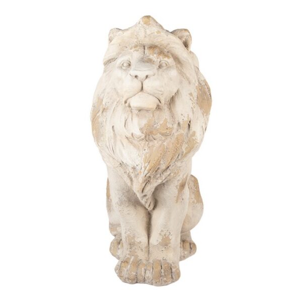 Decoratie Beeld Leeuw Beige Keramiek