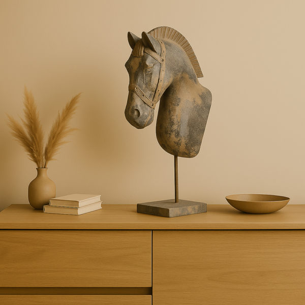 Houten paard op voet