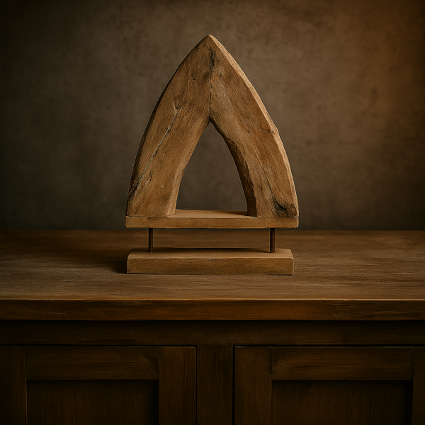 Houten sculptuur driehoek