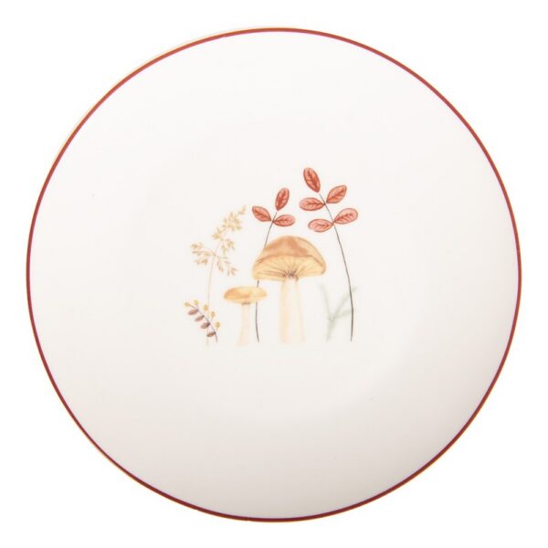Ontbijtbord 20cm Beige Porselein Paddenstoelen