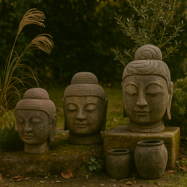 stenen Buddha-hoofd