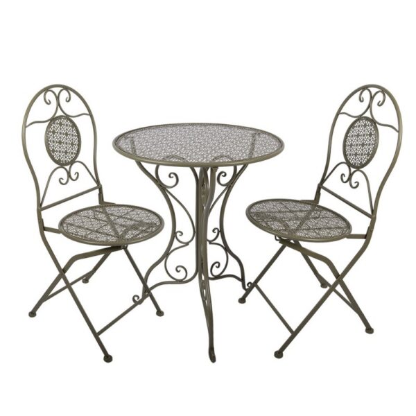 Clayre & Eef Bistroset 3-delig Groen Metaal - Ø 60x70 50x40x93 cm