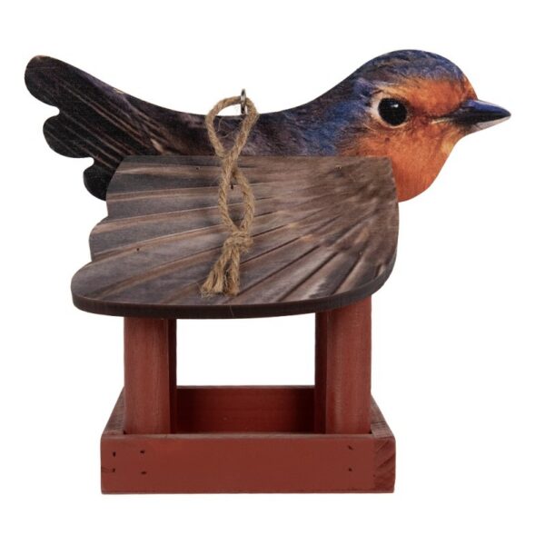 Clayre & Eef Vogelvoederhuisje 17x25x21 cm Rood Hout