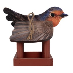 Clayre & Eef Vogelvoederhuisje 17x25x21 cm Rood Hout