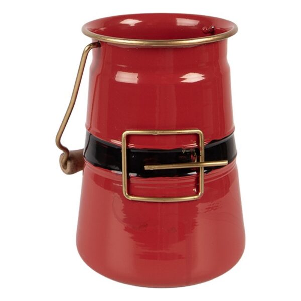 Clayre & Eef Decoratie Emmer 12x10x16 cm Rood Metaal