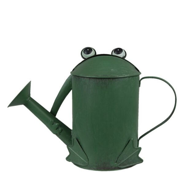 Clayre & Eef Decoratie Gieter 37x15x25 cm Groen Metaal Kikker Plantengieter