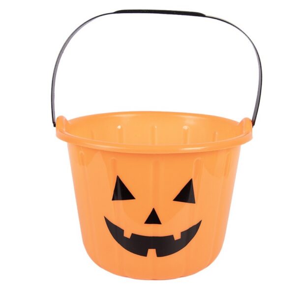 Clayre & Eef Halloween Decoratie Emmer Ø 19×14 cm Oranje Kunststof