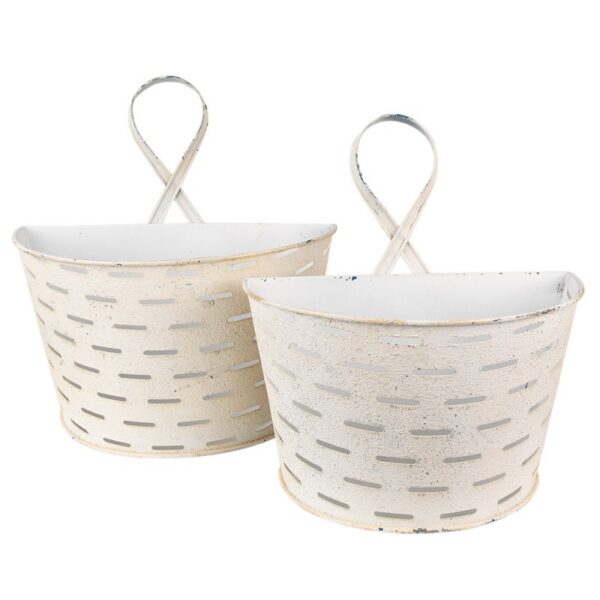 Clayre & Eef Planthouder Beige IJzer hangpot