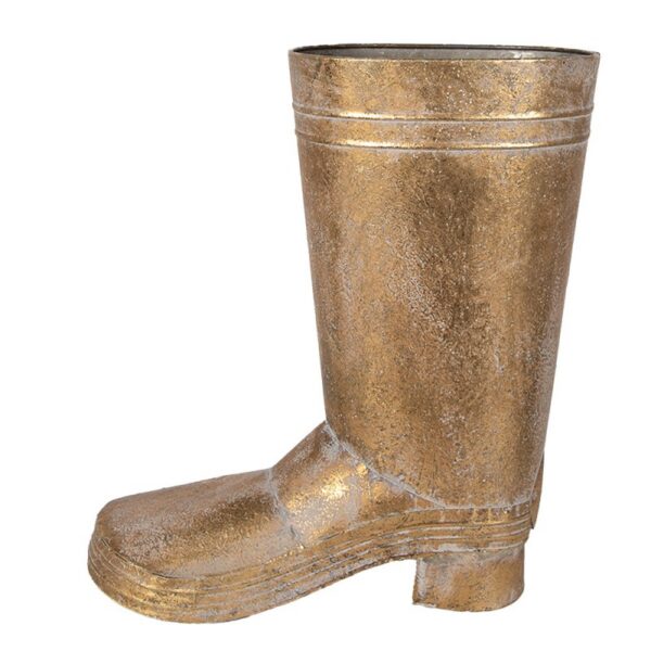 Clayre & Eef Planthouder laars 37 cm Goudkleurig Metaal plantenpot