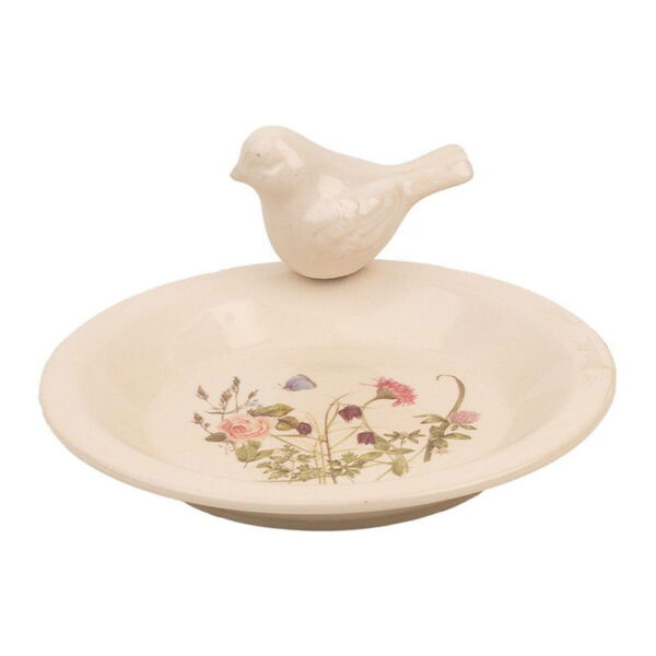 Clayre & Eef Vogelvoederbak Ø 21x10 cm Beige Keramiek