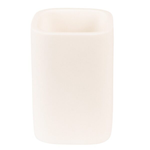 Tandenborstelhouder 7x7x10 cm Wit Keramiek Badkamer Beker