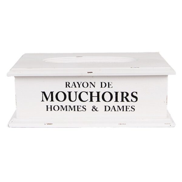 Claire & Eef Tissue Box Wit Hout 28x16x10 cm