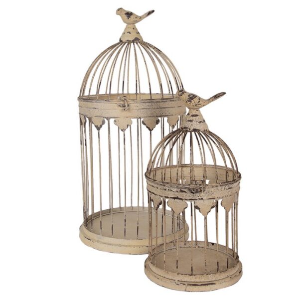 Clayre & Eef Decoratieve vogelkooi 32x60 cm Bruin Metaal