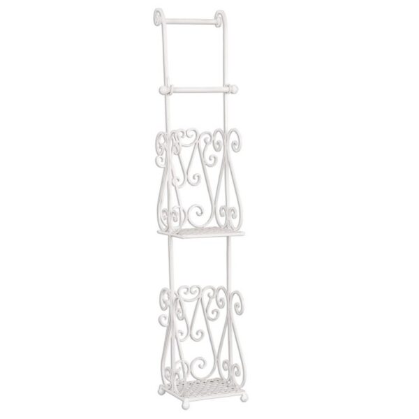 WC Rol Houder 17x17x97 cm Wit IJzer Toiletrolhouder