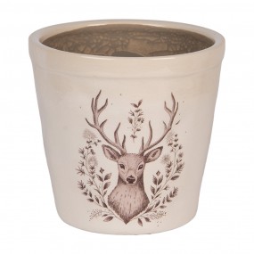 Bloempot Ø 15x14 cm Beige Keramiek Hert