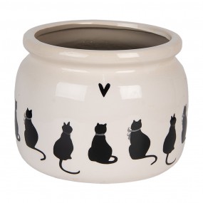 Bloempot Ø 20x15 cm Beige Keramiek Katten
