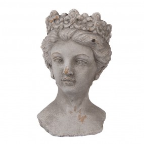 Bloempot Vrouw 14x15x24 cm Grijs Steen