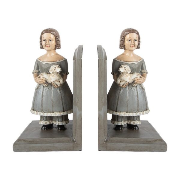 Boekensteunen Set Van 2 Cm Grijs Kunststof