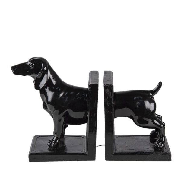 Boekensteunen Set Van 2 Hond Cm Zwart Polyresin Boekenhouders