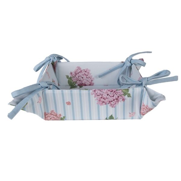 Broodmand 35x35x8 cm Blauw Roze Katoen Hortensia