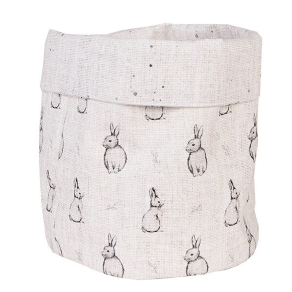 Broodmand Ø 15x16 cm Beige Grijs Katoen Konijn