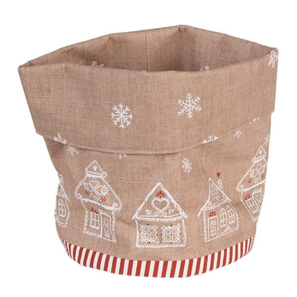 Broodmand Ø 15x16 cm Bruin Katoen Gingerbread house