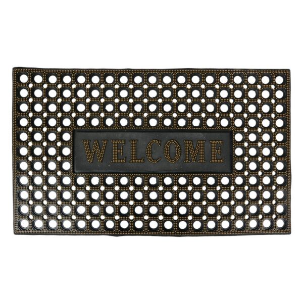 Deurmat 75X45 Cm Zwart Rubber