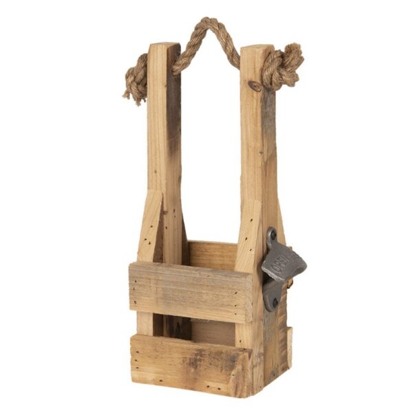 Flessenhouder 9X10X29 Cm Bruin Hout Flessenrek