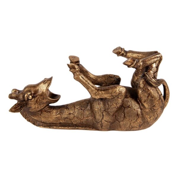 Flessenhouder Giraf 33X13X16 Cm Goudkleurig Kunststof