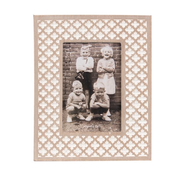 Fotolijst 10x15 cm Wit Bruin Hout Fotokader