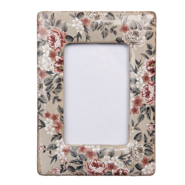 Fotolijst 9x13 cm Beige Keramiek Bloemen