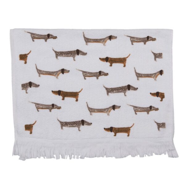 Gastendoekje 40x66 cm Wit Bruin Katoen Honden Toilet Handdoek