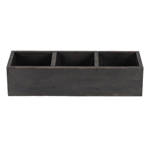 Houten Kistje 33X12X7 Cm Zwart Hout Opbergkistje 8717459831070