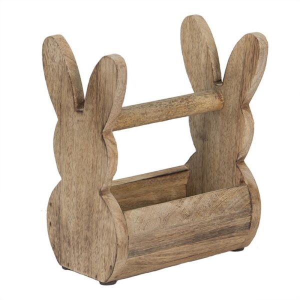 Houten Kistje Konijn 16X12X25 Cm Bruin Hout Opbergkistje 8717459829725