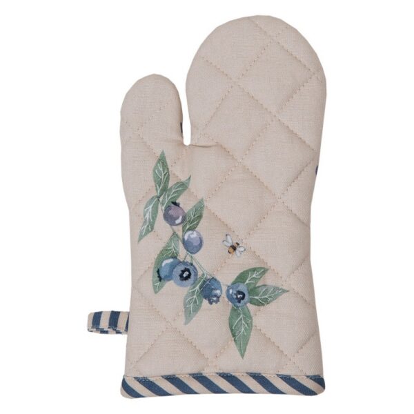 Kind Ovenwant 12x21 cm Beige Blauw Katoen Bos Dieren Herfst Ovenhandschoen