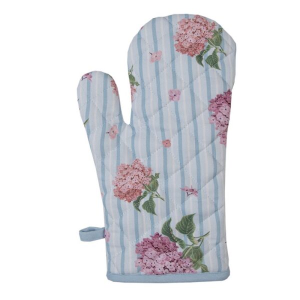 Kind Ovenwant 12x21 cm Blauw Roze Katoen Hortensia Ovenhandschoen