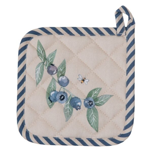 Kind Pannenlap 16x16 cm Beige Blauw Katoen Bos Dieren Herfst Afgiet Pannenlap