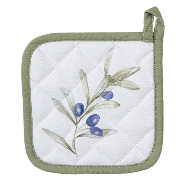 Kind Pannenlap 16x16 cm Wit Katoen Olijven