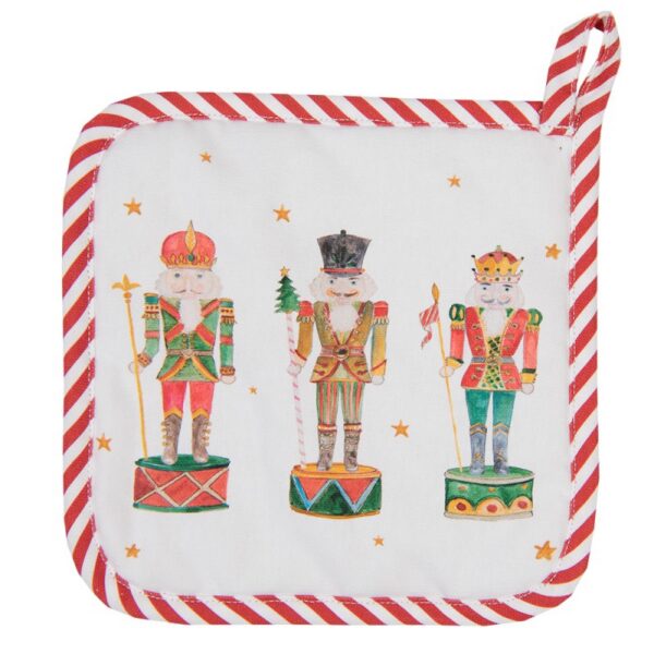 Kind Pannenlap 16x16 cm Wit Rood Katoen Notenkrakers Moeder Dochter
