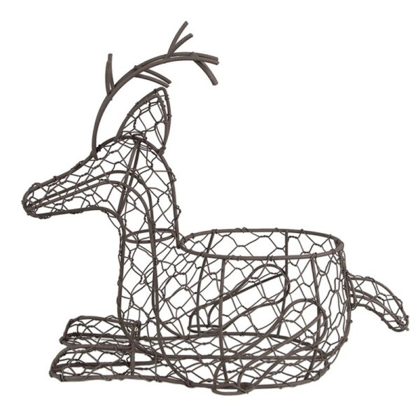 Mand Rendier 27 cm Bruin Metaal Eiermand