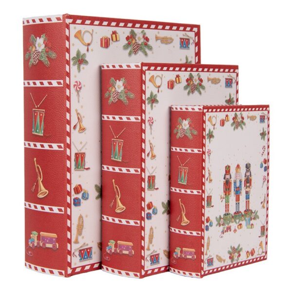 Opbergdoos Set Van 3 Boeken 27X22X7 22X17X6 17X12X4 Cm Wit Kunststof