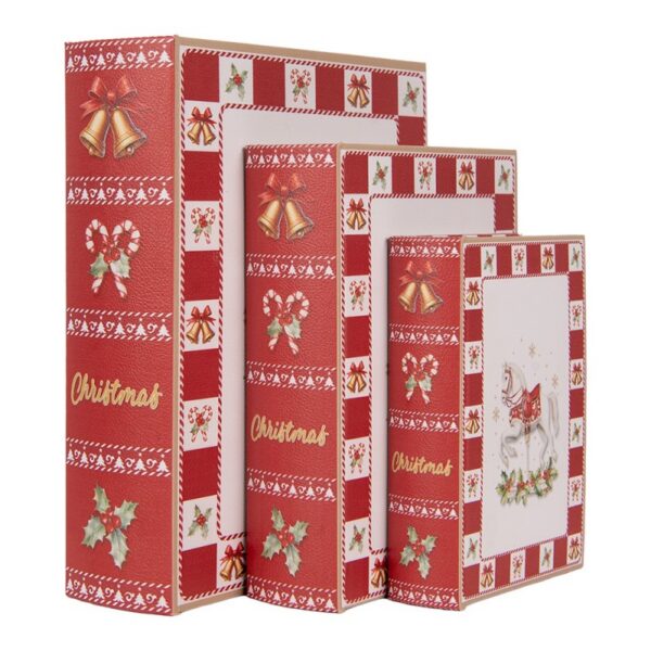 Opbergdoos Set Van 3 Boeken 27X22X7 22X17X6 17X12X4 Cm Wit Kunststof
