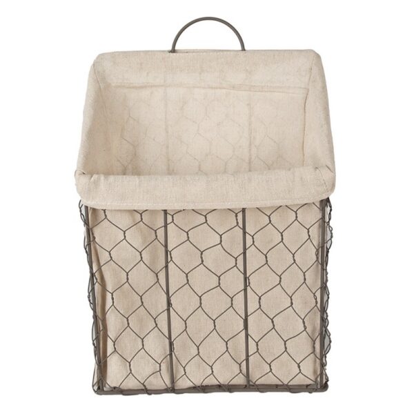 Opbergmand 23x9x37 cm Bruin Beige Ijzer Mand