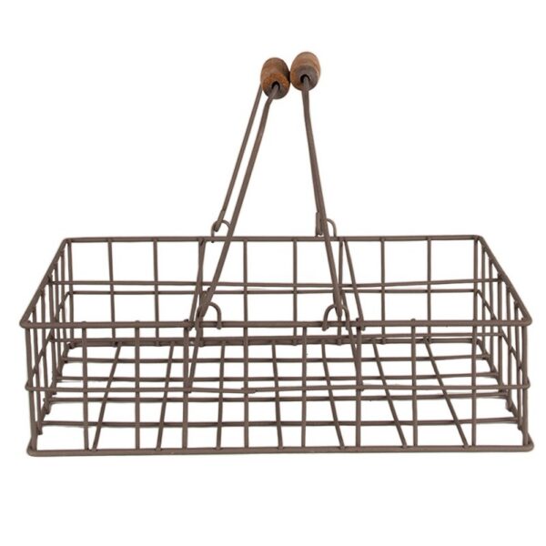 Opbergmand 34x19x8 cm Bruin Ijzer Mand