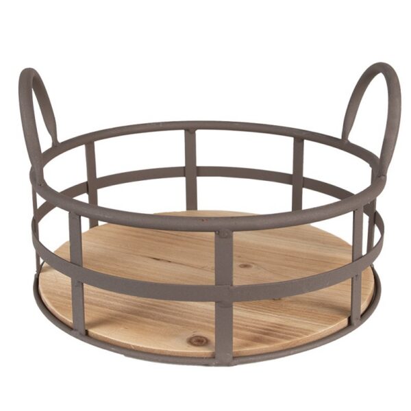 Opbergmand Ø 25x9 15 cm Grijs Bruin Ijzer Mand