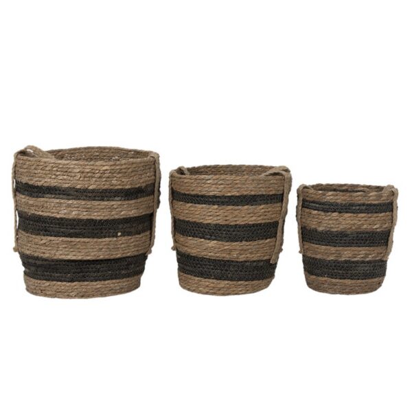 Opbergmand Set Van 3 Ø 33×33 cm Bruin Zeegras Plantenhouder
