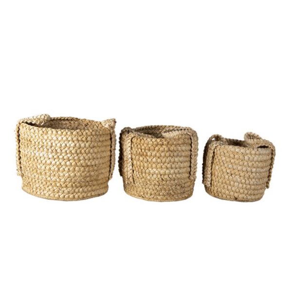 Opbergmand Set Van 3 Ø 34 Ø 23 Ø 20 cm Bruin Stro Mand